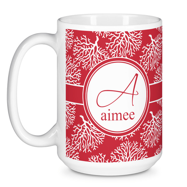 Coral Coffee Mug - 15 oz - White