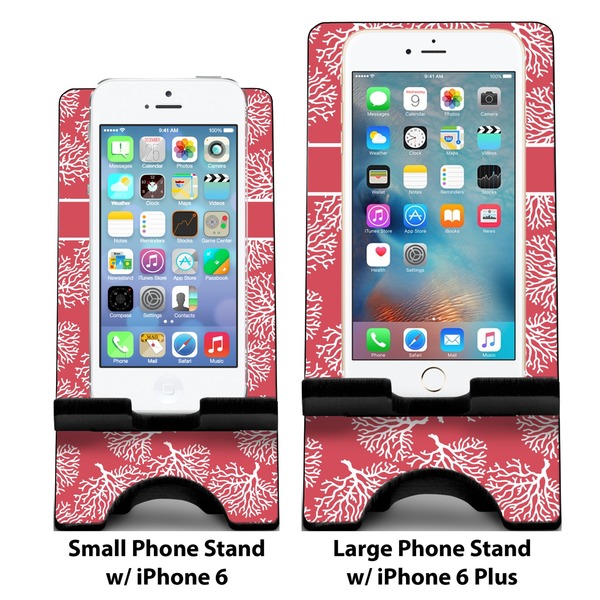 Coral Compare Phone Stand Sizes - with iPhones