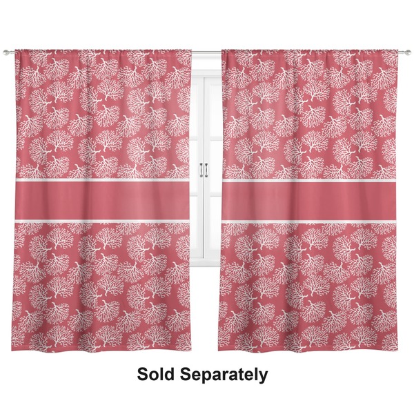 Custom Coral Curtain Panel - Custom Size