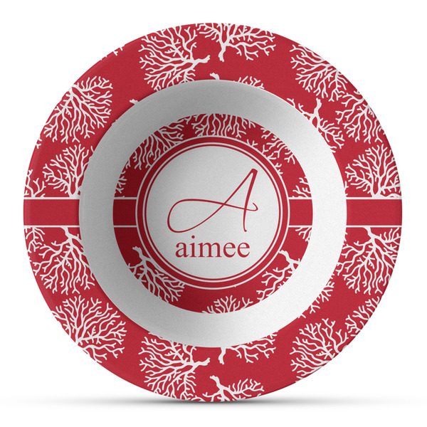 Custom Coral Plastic Bowl - Microwave Safe - Composite Polymer (Personalized)