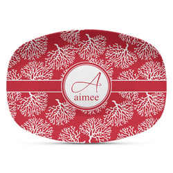 Coral Plastic Platter - Microwave & Oven Safe Composite Polymer (Personalized)