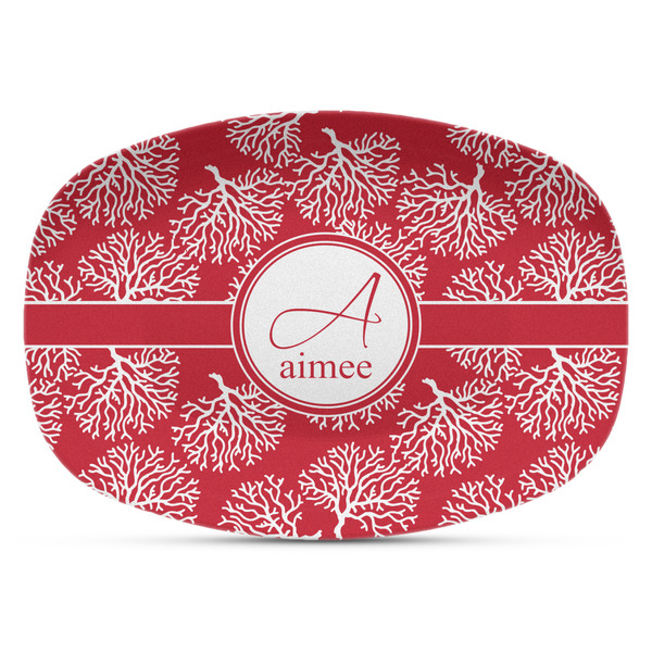 Custom Coral Plastic Platter - Microwave & Oven Safe Composite Polymer (Personalized)