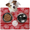 Coral Dog Food Mat - Medium w/ Name and Initial