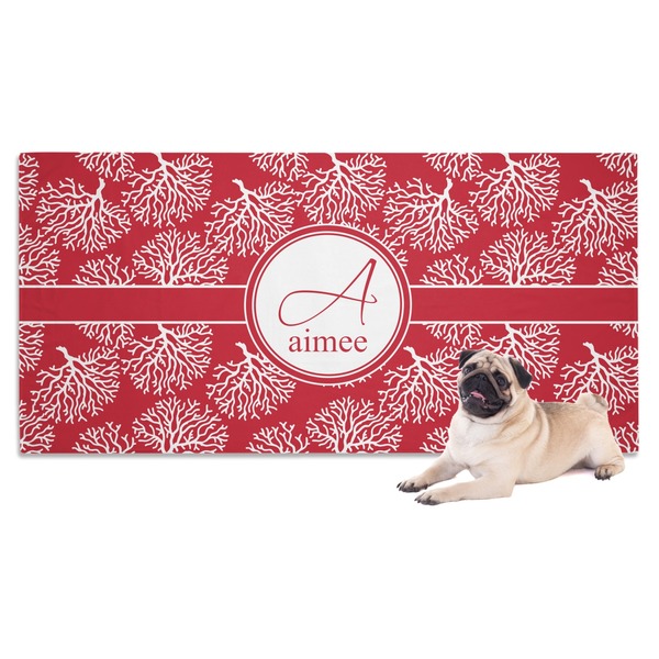 Custom Coral Dog Towel (Personalized)