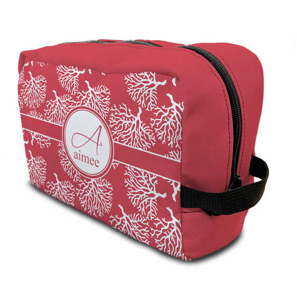 Custom Coral Toiletry Bag / Dopp Kit (Personalized)