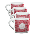 Coral Double Shot Espresso Cups - Set of 4 (Personalized)