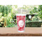 Coral Double Wall Tumbler with Straw Lifestyle