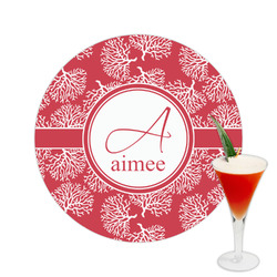 Coral Printed Drink Topper -  2.5" (Personalized)