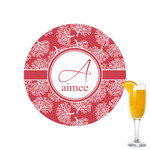 Coral Printed Drink Topper - 2.15" (Personalized)