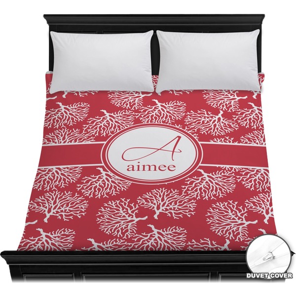 Custom Coral Duvet Cover - Full / Queen (Personalized)