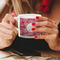 Coral Espresso Cup - 6oz (Double Shot) LIFESTYLE (Woman hands cropped)