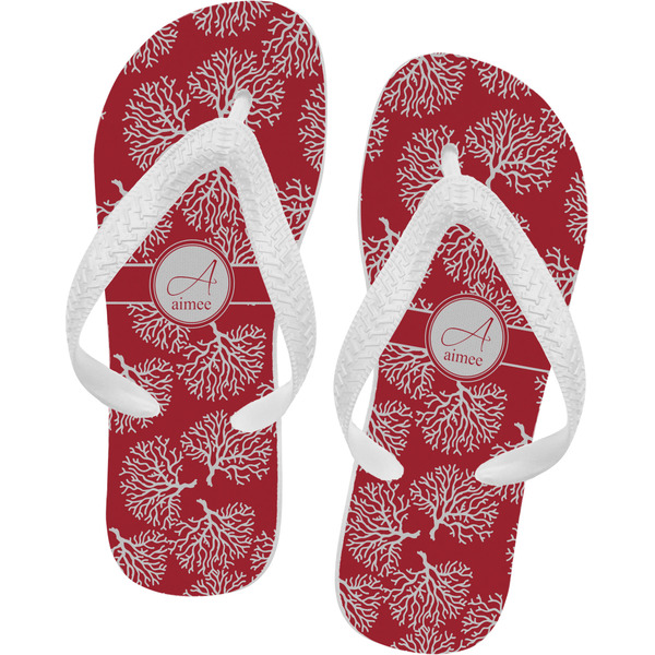 Custom Coral Flip Flops - Large (Personalized)