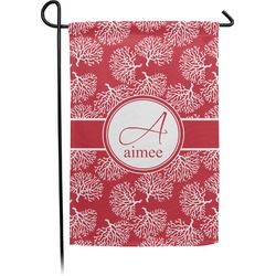 Coral Small Garden Flag - Double Sided w/ Name and Initial