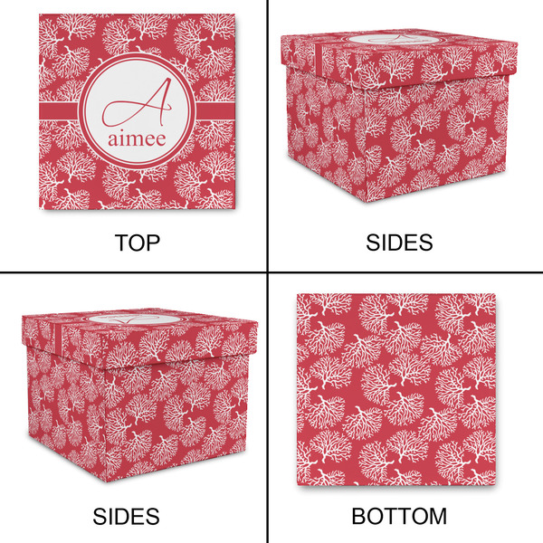Coral Gift Boxes with Lid - Canvas Wrapped - Large - Approval