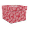 Coral Gift Boxes with Lid - Canvas Wrapped - Large - Front/Main