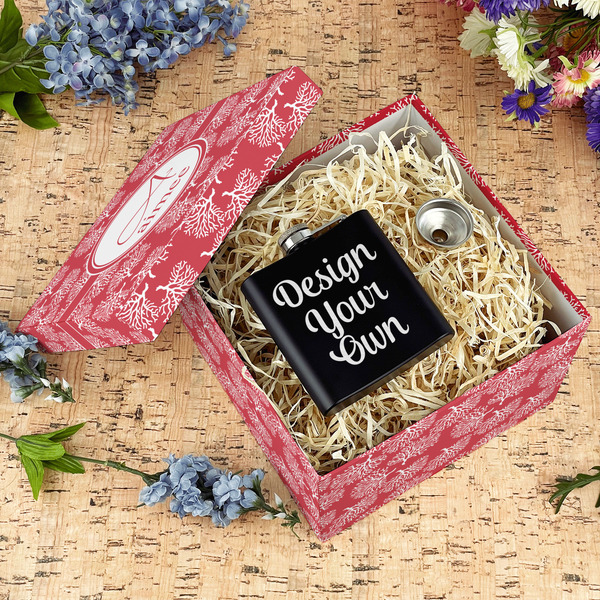 Coral Gift Boxes with Lid - Canvas Wrapped - Large - In Context