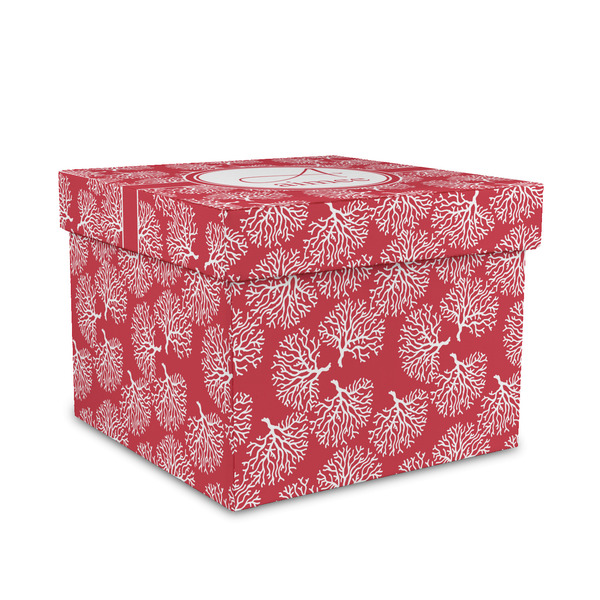 Custom Coral Gift Box with Lid - Canvas Wrapped - Medium (Personalized)