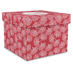 Coral Gift Box with Lid - Canvas Wrapped - X-Large (Personalized)