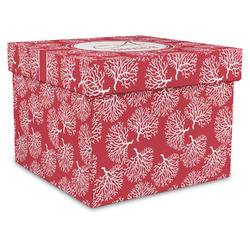 Coral Gift Box with Lid - Canvas Wrapped - XX-Large (Personalized)