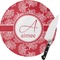 Coral Round Glass Cutting Board - Medium (Personalized)