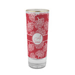 Coral 2 oz Shot Glass - Glass with Gold Rim (Personalized)