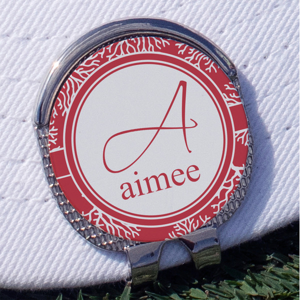 Custom Coral Golf Ball Marker - Hat Clip