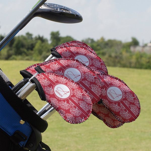 Custom Coral Golf Club Iron Cover - Set of 9 (Personalized)