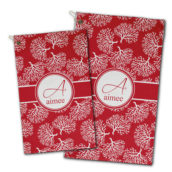 Coral Golf Towel - PARENT (small and large)