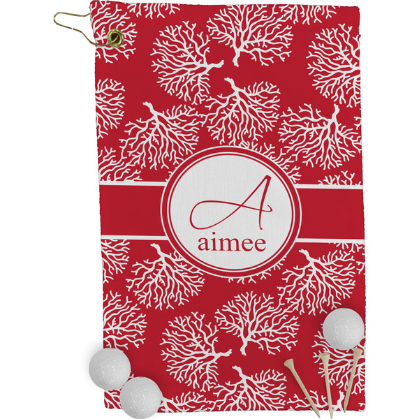 Coral Golf Towel (Personalized)