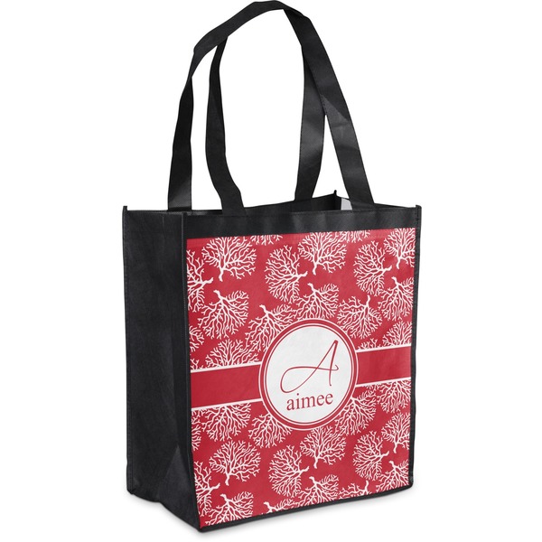 Custom Coral Grocery Bag (Personalized)