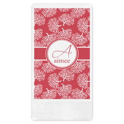 Coral Guest Napkins - Full Color - Embossed Edge (Personalized)