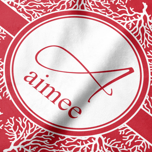 Coral Hooded Baby Towel- Detail Close Up