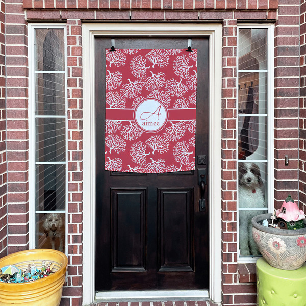 Coral House Flags - Double Sided - (Over the door) LIFESTYLE
