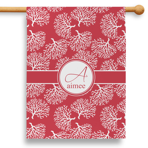 Custom Coral 28" House Flag (Personalized)
