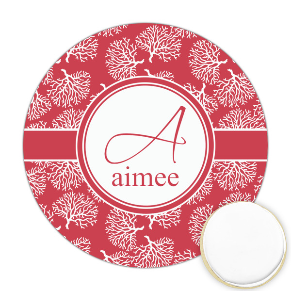 Custom Coral Printed Cookie Topper - Round (Personalized)