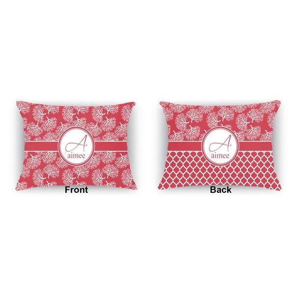 Coral  Indoor Rectangular Burlap Pillow (Front and Back)