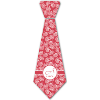 Coral Iron On Tie - 4 Sizes w/ Name and Initial