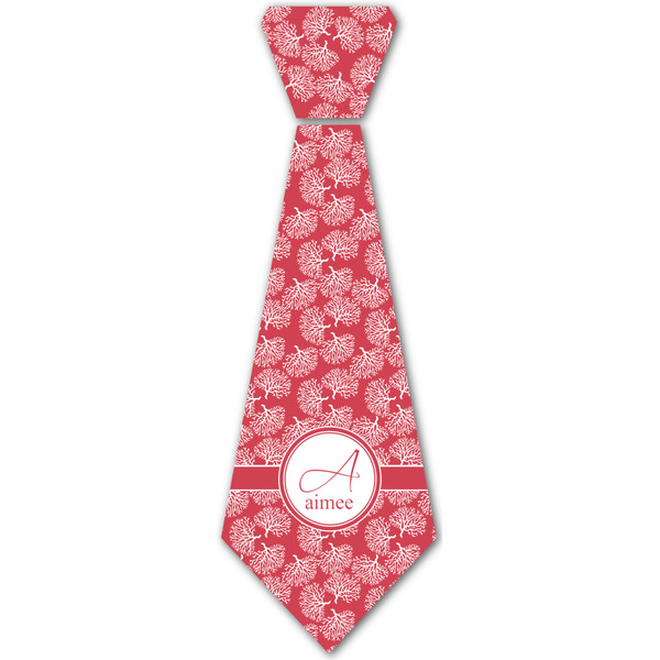 Custom Coral Iron On Tie - 4 Sizes w/ Name and Initial