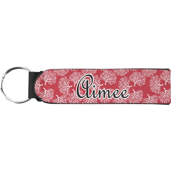 Custom Coral Neoprene Keychain Fob (Personalized)