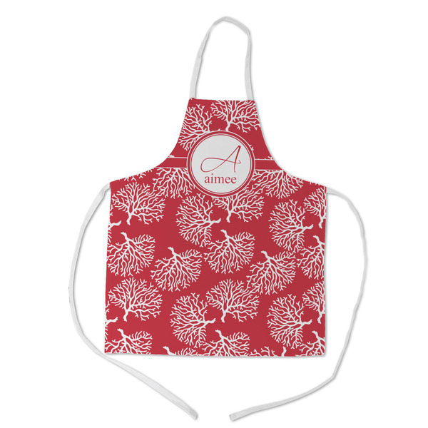 Custom Coral Kid's Apron w/ Name and Initial