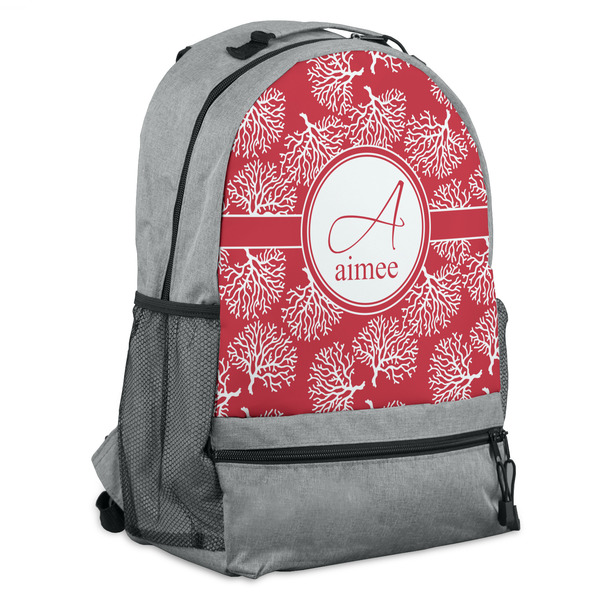 Custom Coral Backpack - Grey (Personalized)