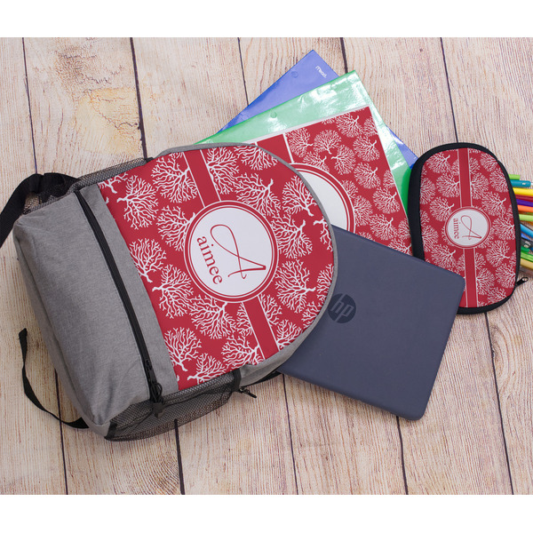 Coral Large Backpack - Gray - With Stuff