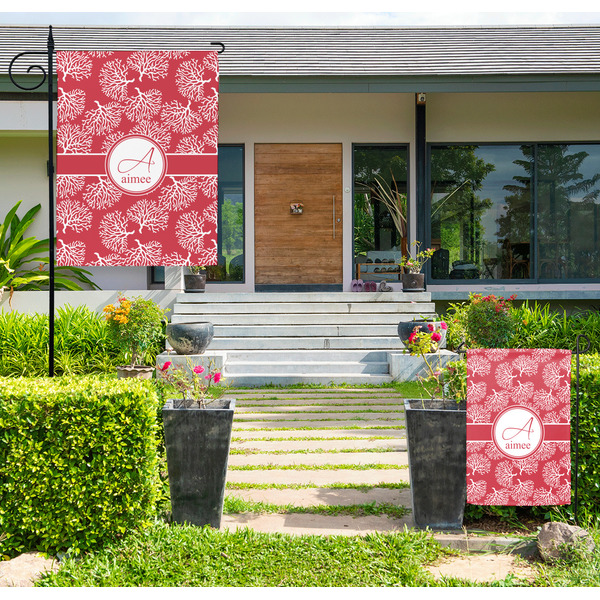 Custom Coral Large Garden Flag - Double Sided (Personalized)