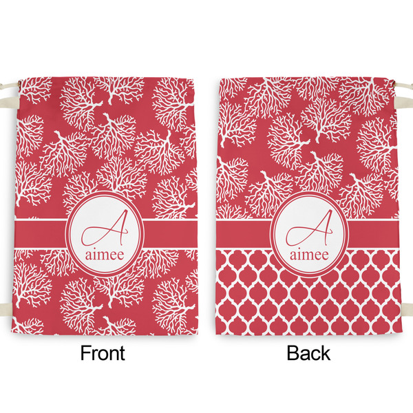 Coral Large Laundry Bag - Front & Back View