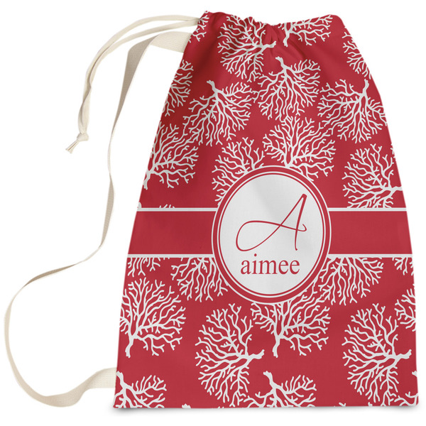 Custom Coral Laundry Bag - Large (Personalized)