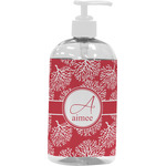 Coral Plastic Soap / Lotion Dispenser (16 oz - Large - White) (Personalized)