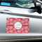 Coral Large Rectangle Car Magnets- In Context