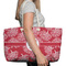 Coral Large Rope Tote Bag - In Context View