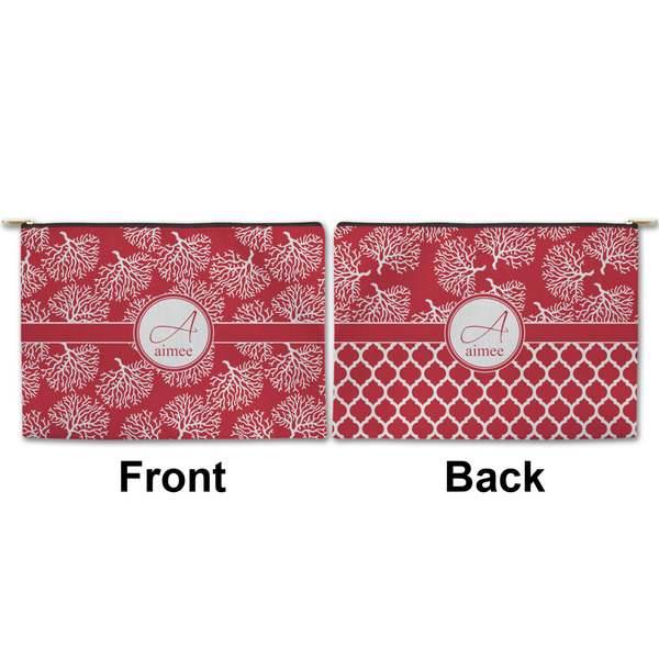 Coral Large Zipper Pouch Approval (Front and Back)