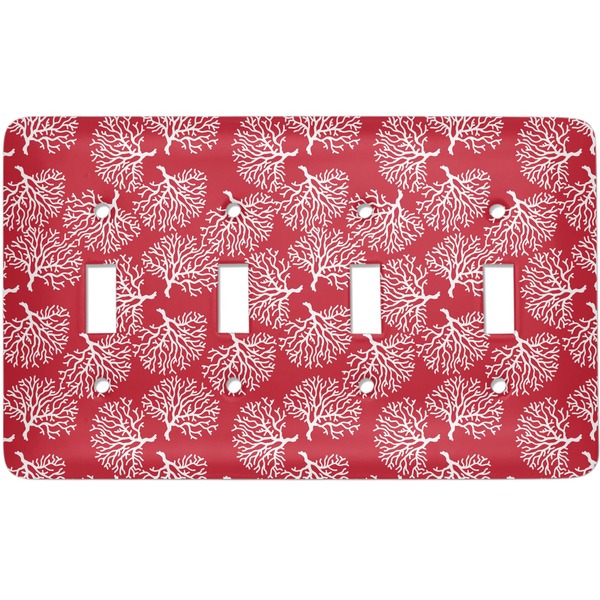 Custom Coral Light Switch Cover (4 Toggle Plate)